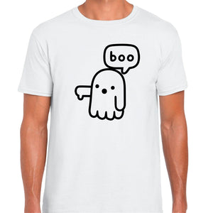 Ropa: Playera Unisex diseño de fantasma, buu, ilustracion, miedo, terror, cute Ilustracion Humor