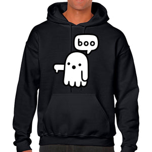 Ropa: Hoodie Unisex diseño de fantasma, buu, ilustracion, miedo, terror, cute Ilustracion Humor