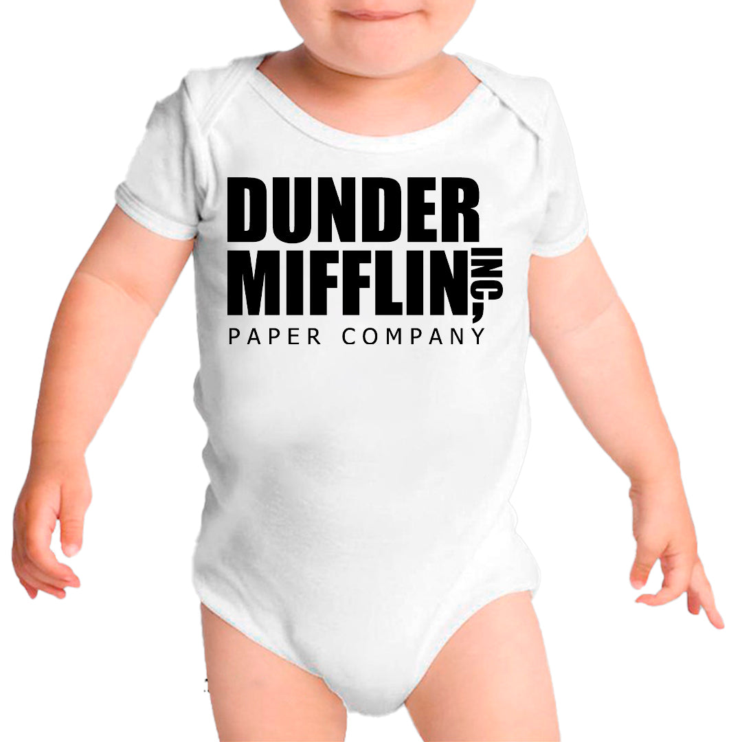 Ropa: Pañalero Body Bebé diseño de playeras de the office, dunder mifflinn, michael scott TV y Cine Humor