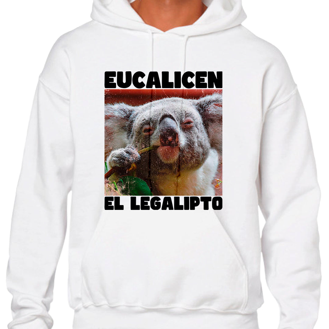 Ropa: Hoodie Unisex diseño de pachecos, 420, legalicen, eucalipto, koala, drogado Ilustracion Humor